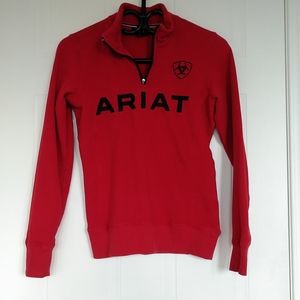 XS Red Ariat Quarter Zip Sweater